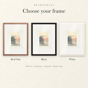 Pastel Curling Wave Nursery Art Print, Framed or Unframed Coastal Baby Room Poster image 4