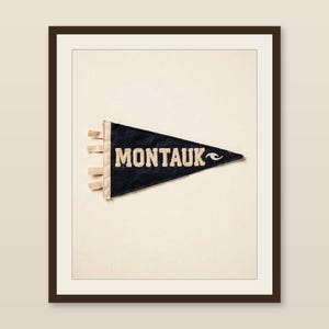 Montauk, New York Surf Pennant Print | Vintage Felt Pennant Art | Beach House Decor | Retro Surf Wall Art | Printable Digital Download image 1