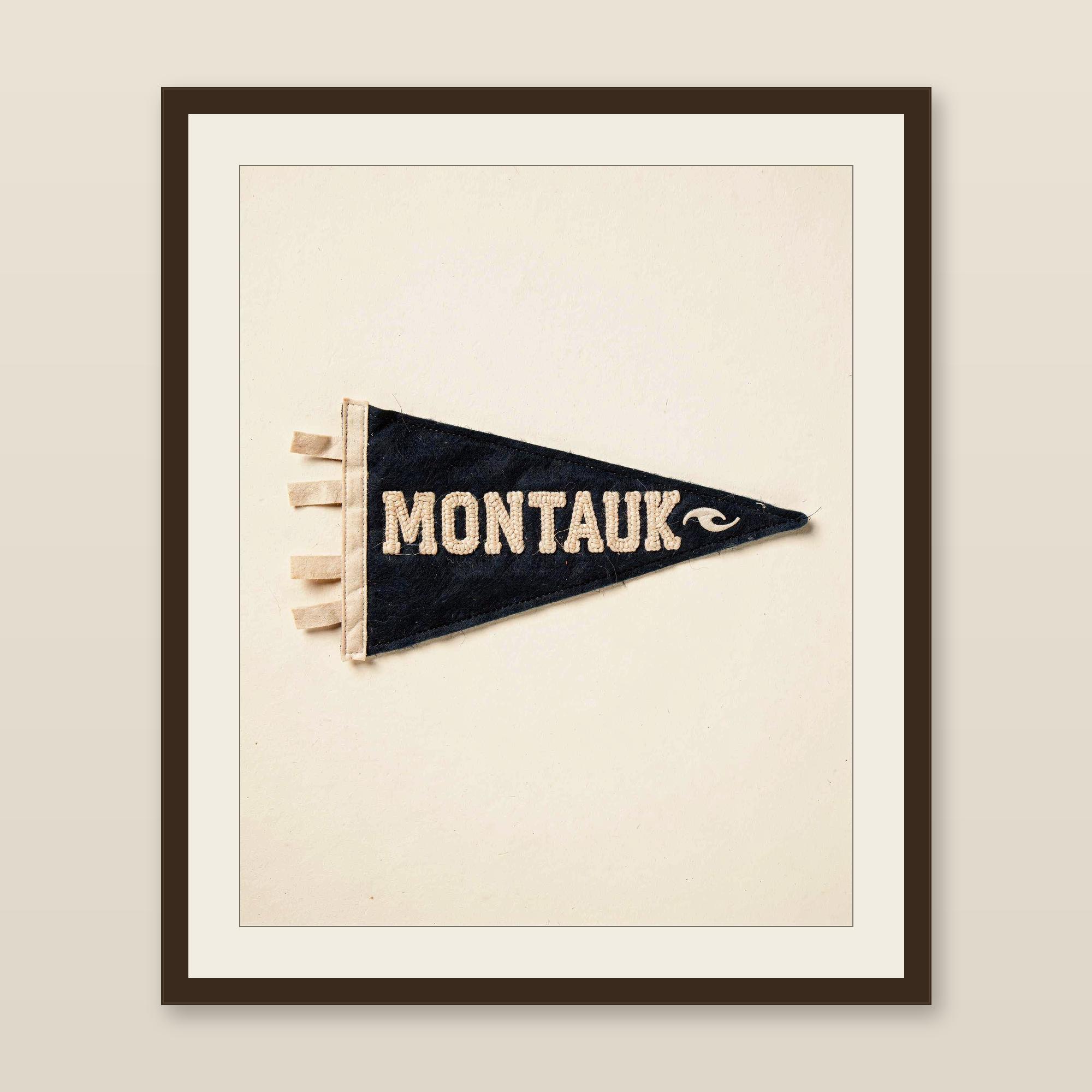 Montauk, New York Surf Pennant Print | Vintage Felt Pennant Art | Beach House Decor | Retro Surf Wall Art | Printable Digital Download image 1