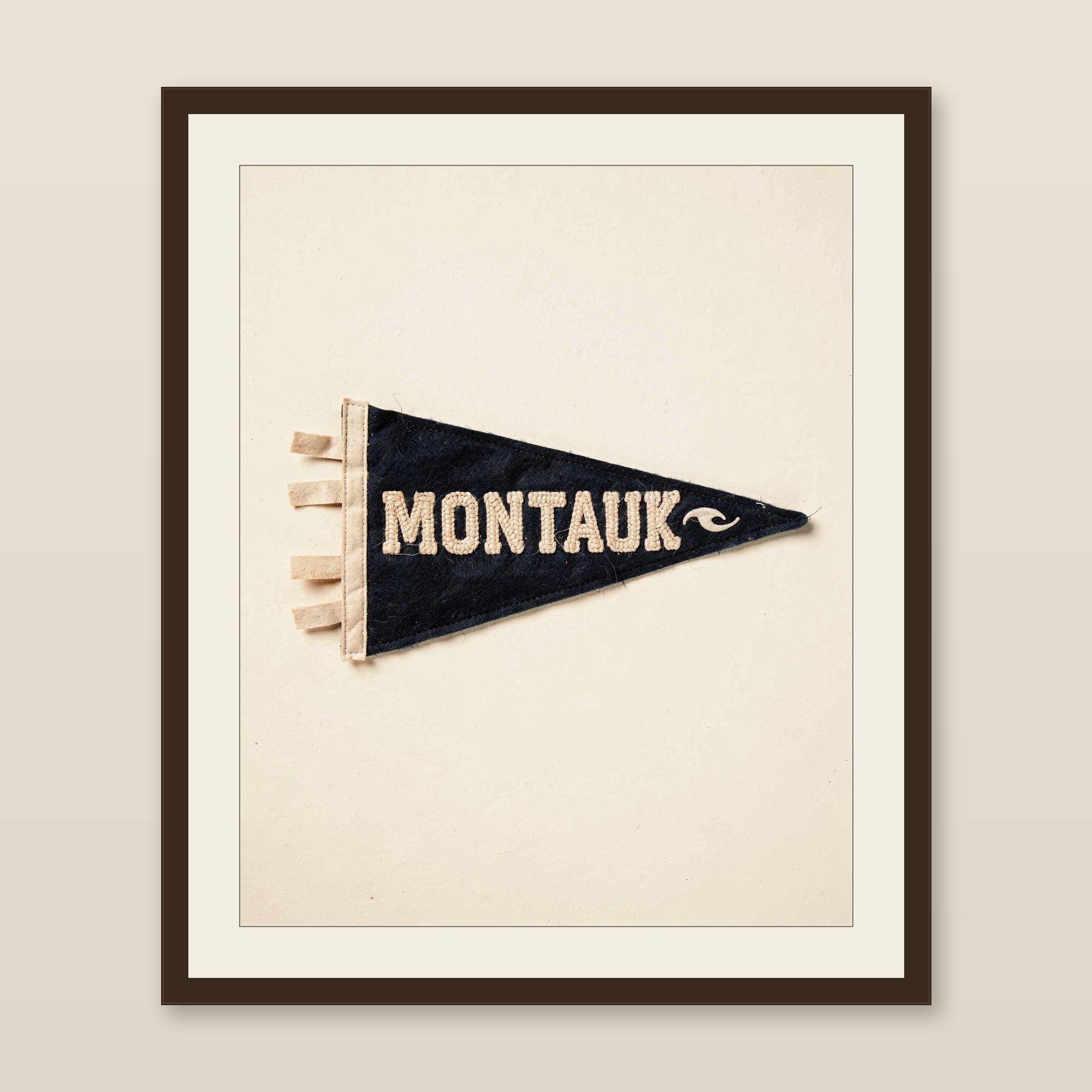 Montauk, New York Surf Pennant Print | Vintage Felt Pennant Art | Beach House Decor | Retro Surf Wall Art | Printable Digital Download