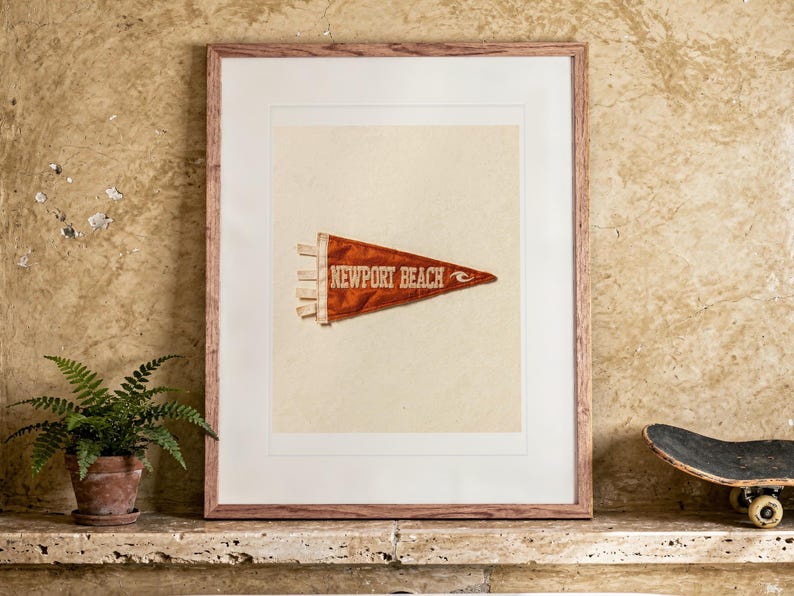 Newport Beach, California Surf Pennant Print