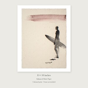 Surfer Ink Style unframed 8 by 10 inch print on enhanced matte paper, shown with its white paper border.