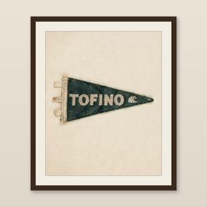 Tofino, British Columbia Surf Pennant Print | Vintage Felt Pennant Art | Beach House Decor | Retro Surf Wall Art | Printable Digital Downloa image 1