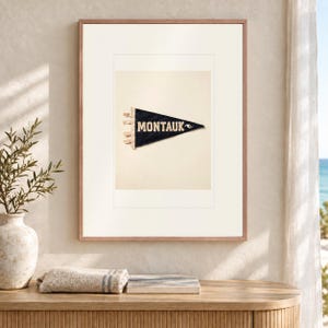 Montauk Surf Pennant Art Print, Framed or Unframed Coastal Poster image 12