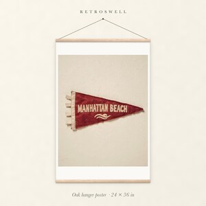 Lámina artística con banderín de surf de Manhattan Beach, póster costero enmarcado o sin enmarcar. imagen 6