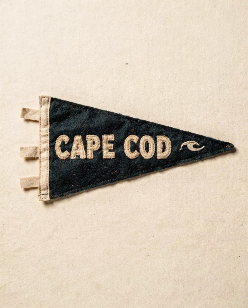 Cape Cod, Massachusetts Surf Pennant Print | Vintage Felt Pennant Art | Beach House Decor | Retro Surf Wall Art | Printable Digital Download image 2
