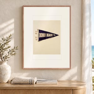 Bondi Beach, Sydney, Australia Surf Pennant Art Print, Coastal Poster (Framed or Unframed) image 12