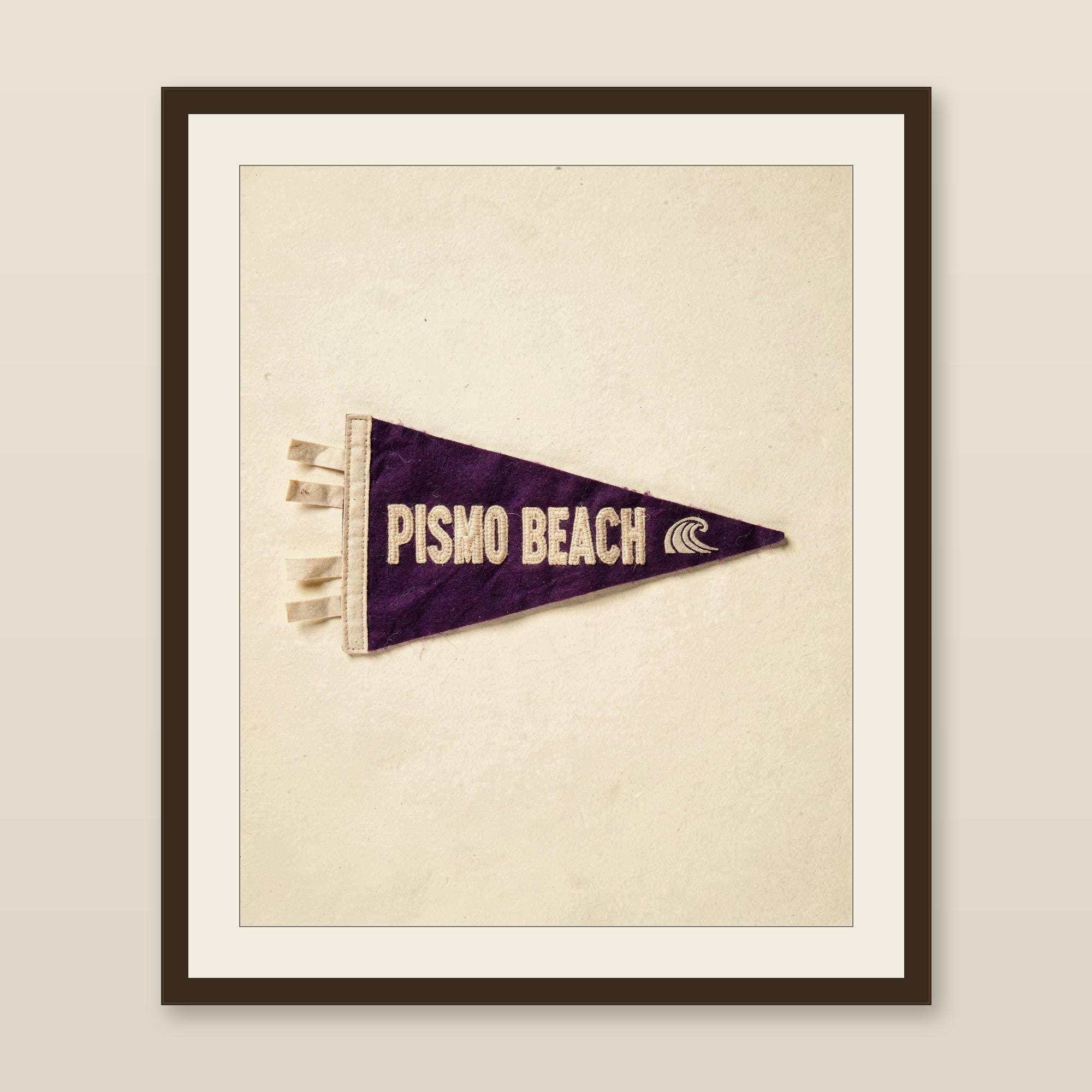 Pismo Beach, California Surf Pennant Print | Vintage Felt Pennant Art | Beach House Decor | Retro Surf Wall Art | Printable Digital Download
