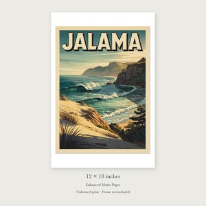 Jalama Beach Surf unframed 12 by 18 inch print on enhanced matte paper, shown with its white paper border.