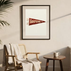 The Hamptons, New York Surf Pennant Print | Vintage Felt Pennant Art | Beach House Decor | Retro Surf Wall Art | Printable Digital Download image 7