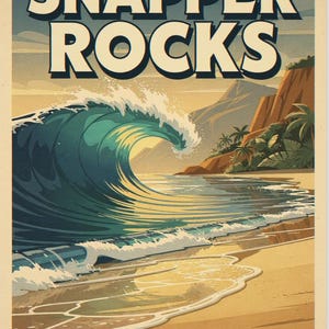 Snapper Rocks Surf full artwork and composition, shown flat without a room setting.