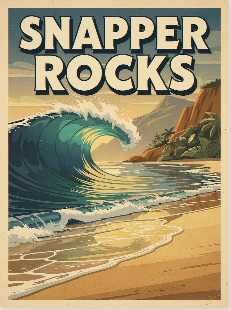Snapper Rocks Surf Poster