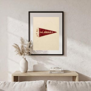 La Jolla, California Surf Pennant Print | Vintage Felt Pennant Art | Beach House Decor | Retro Surf Wall Art | Printable Digital Download image 5