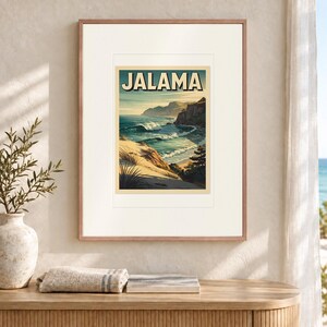 Jalama Beach Surf Travel Poster, Framed or Unframed Vintage Style Coastal Print image 12