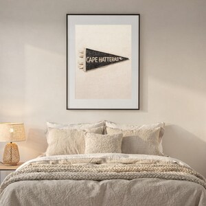 Cape Hatteras, North Carolina Surf Pennant Print | Vintage Felt Pennant Art | Beach House Decor | Retro Surf Wall Art | Printable Digital Do image 6