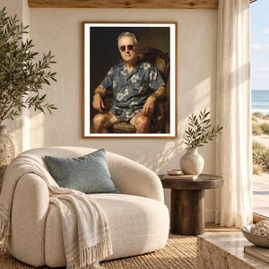 Franklin D. Roosevelt Surfer Art Print | Funny President Hawaiian Shirt Portrait (Digital Download) image 5