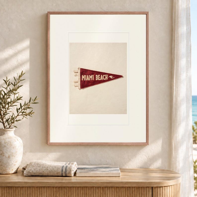 Miami Beach, Florida Surf Pennant Print