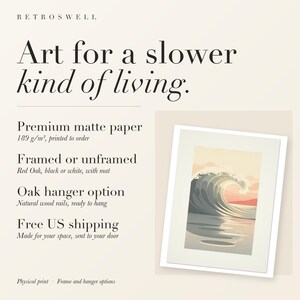 Pastel Curling Wave Nursery Art Print, Framed or Unframed Coastal Baby Room Poster image 11