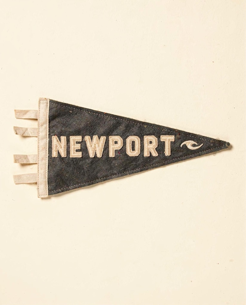 Newport, Rhode Island Surf Pennant Print | Vintage Felt Pennant Art | Beach House Decor | Retro Surf Wall Art | Printable Digital Download image 2