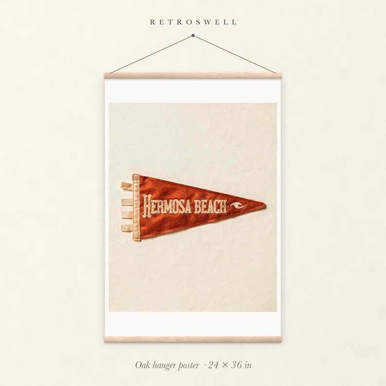 Hermosa Beach, California Surf Pennant Print