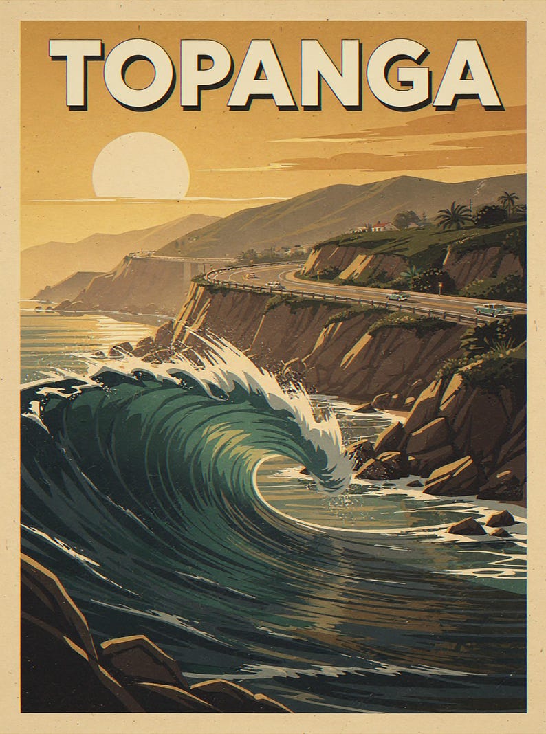 Topanga Beach Surf Poster