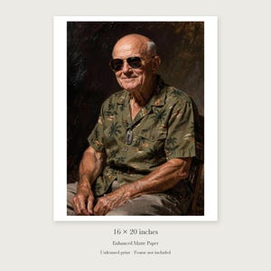 Dwight Eisenhower unframed 16 by 20 inch print on enhanced matte paper, shown with its white paper border.