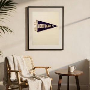 Bondi Beach, Sydney, Australia Surf Pennant Print | Vintage Felt Pennant Art | Beach House Decor | Retro Surf Wall Art | Printable Digital D image 7