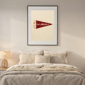 La Jolla, California Surf Pennant Print | Vintage Felt Pennant Art | Beach House Decor | Retro Surf Wall Art | Printable Digital Download image 6