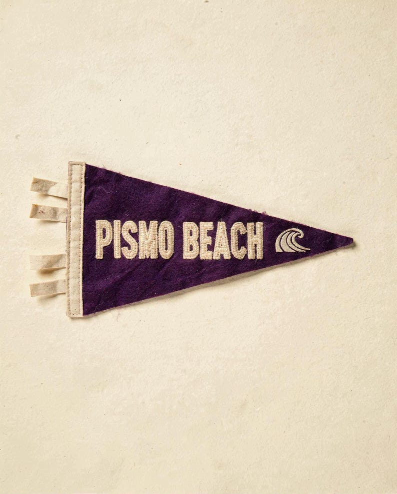 Pismo Beach, California Surf Pennant Art Print, Framed or Unframed Coastal Poster image 10