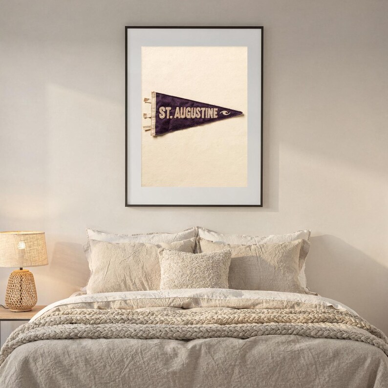 St. Augustine Beach, Florida Surf Pennant Print | Vintage Felt Pennant Art | Beach House Decor | Retro Surf Wall Art | Printable Digital Dow image 5