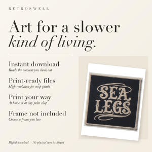 Sea Legs Patch Print | Vintage Embroidered Patch Wall Art (Digital Download) image 4