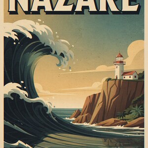 Nazare Surf full artwork and composition, shown flat without a room setting.
