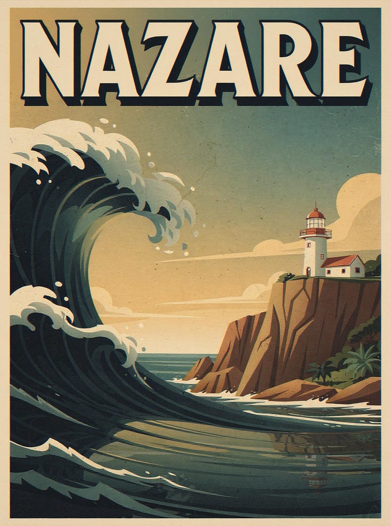 Nazare Portugal Surf Poster