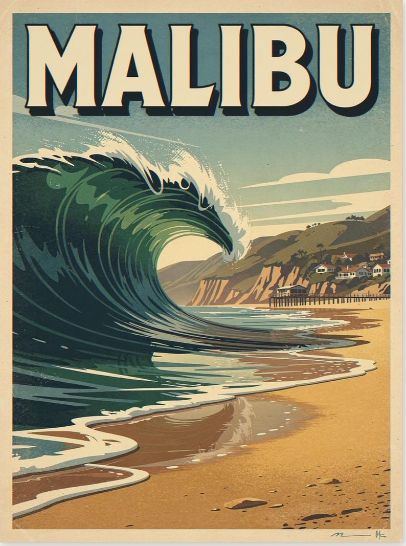 Malibu Surf Poster