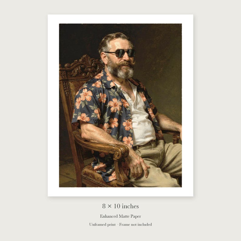 Ulysses S. Grant Surfer unframed 8 by 10 inch print on enhanced matte paper, shown with its white paper border.