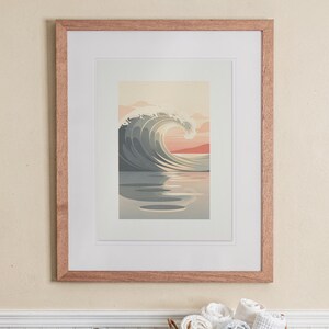 Pastel Curling Wave Nursery Art Print, Framed or Unframed Coastal Baby Room Poster image 13