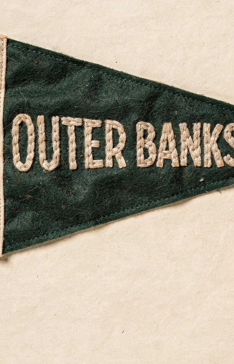 Outer Banks, North Carolina Surf Pennant Print | Vintage Felt Pennant Art | Beach House Decor | Retro Surf Wall Art | Printable Digital Down image 4