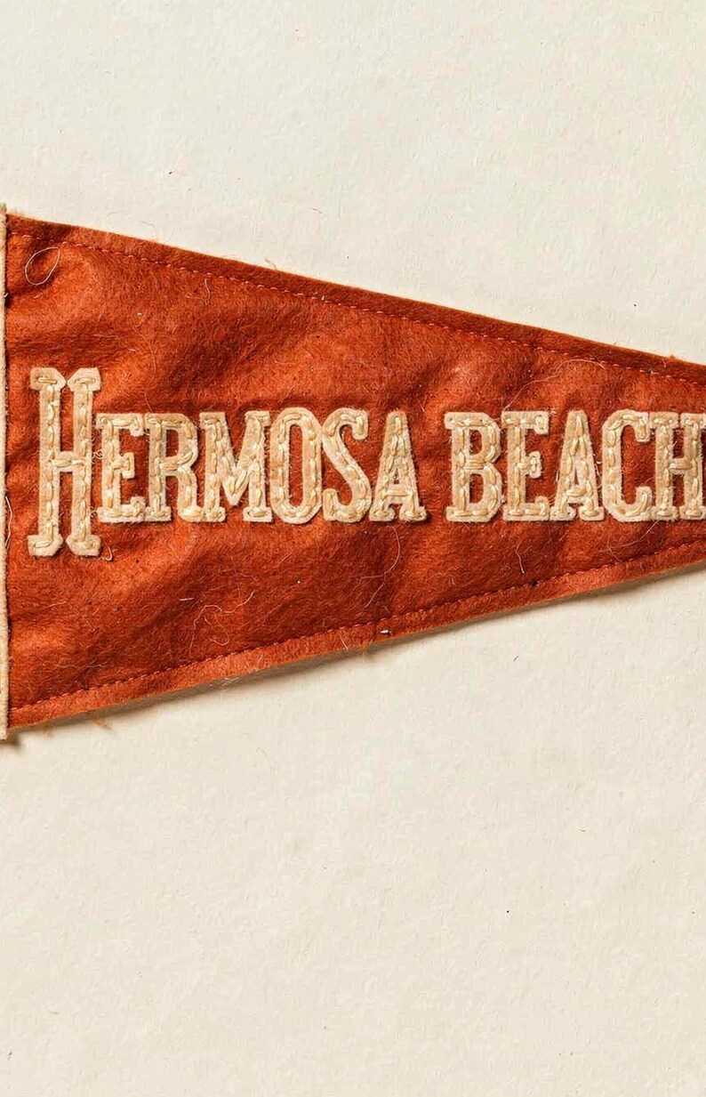 Hermosa Beach, California Surf Pennant Print | Vintage Felt Pennant Art | Beach House Decor | Retro Surf Wall Art | Printable Digital Downlo image 5