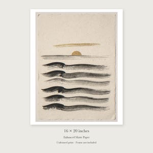Layered Waves Ink Style unframed 16 by 20 inch print on enhanced matte paper, shown with its white paper border.