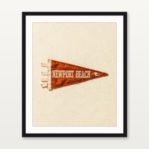 Newport Beach, California Surf Pennant Print | Vintage Felt Pennant Art | Beach House Decor | Retro Surf Wall Art | Printable Digital Downlo image 3