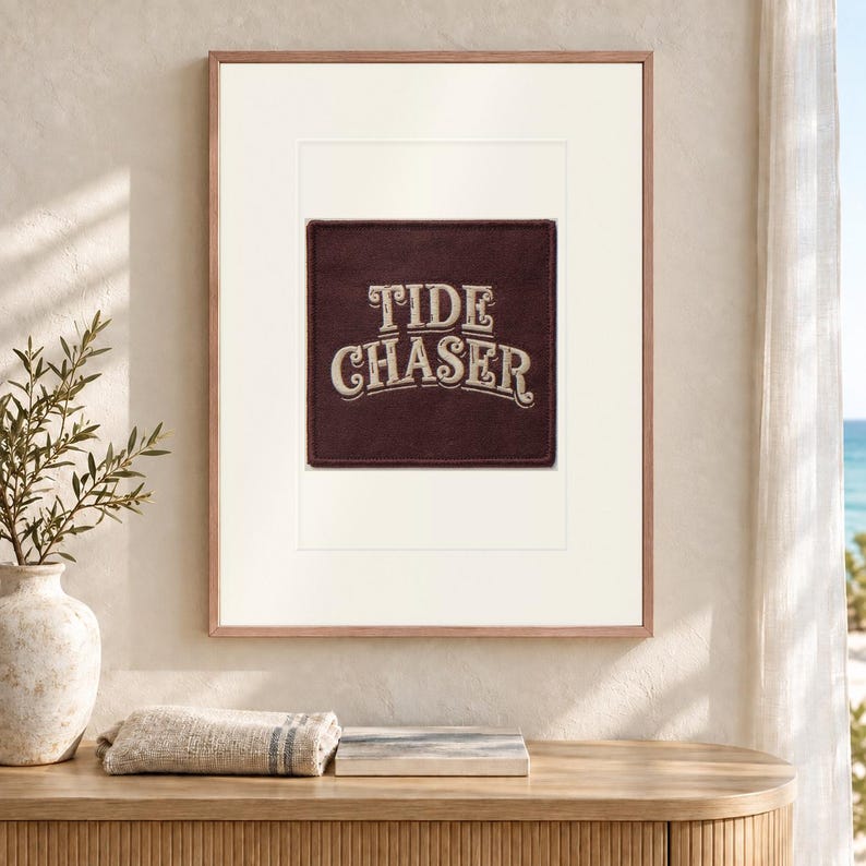Tide Chaser Patch Art Print, Framed or Unframed Retro Coastal Poster image 12