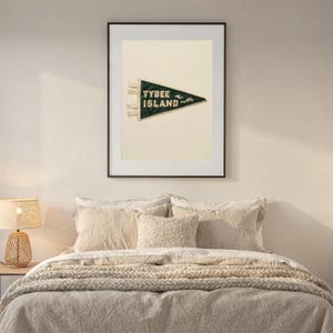 Wimpel-Print „Tybee Island, Georgia Surf“ | Vintage-Filzwimpel | Strandhaus-Deko | Retro-Surf-Wandbild | Digitaler Download zum Ausdrucken Bild 6