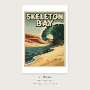 Skeleton Bay Namibia Surf unframed 12 by 18 inch print on enhanced matte paper, shown with its white paper border.