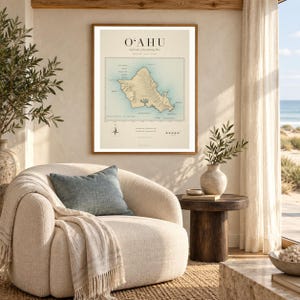 Oahu Surf Map | Vintage Hawaii Surf Breaks Print (Digital Download) image 5