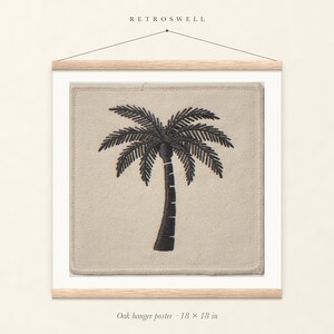 Palm Tree Patch Art Print, Framed or Unframed Retro Coastal Poster image 5