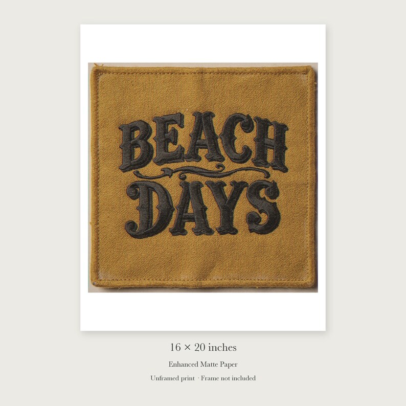 Beach Days Patch unframed 16 by 20 inch print on enhanced matte paper, shown with its white paper border.