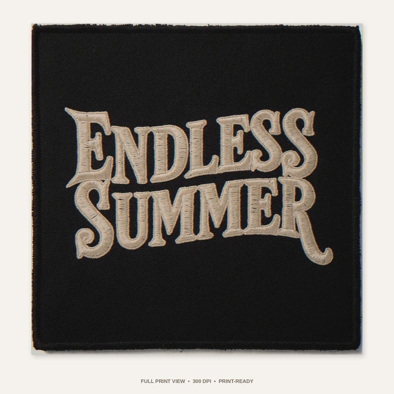 Endless Summer Embroidered Patch Print - full unframed print view, 300 DPI print-ready quality