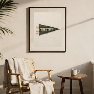 Trestles, San Clemente, California Surf Pennant Print | Vintage Felt Pennant Art | Beach House Decor | Retro Surf Wall Art | Printable Digit image 8