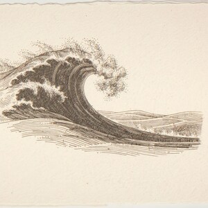 Vintage Wave Etching Print | Vintage Surf Wall Art (Digital Download) image 6