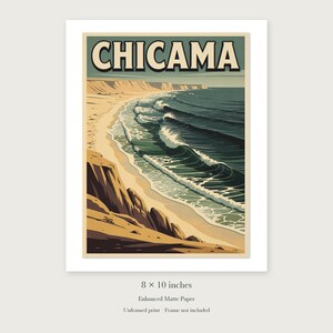 Chicama Peru Surf unframed 8 by 10 inch print on enhanced matte paper, shown with its white paper border.
